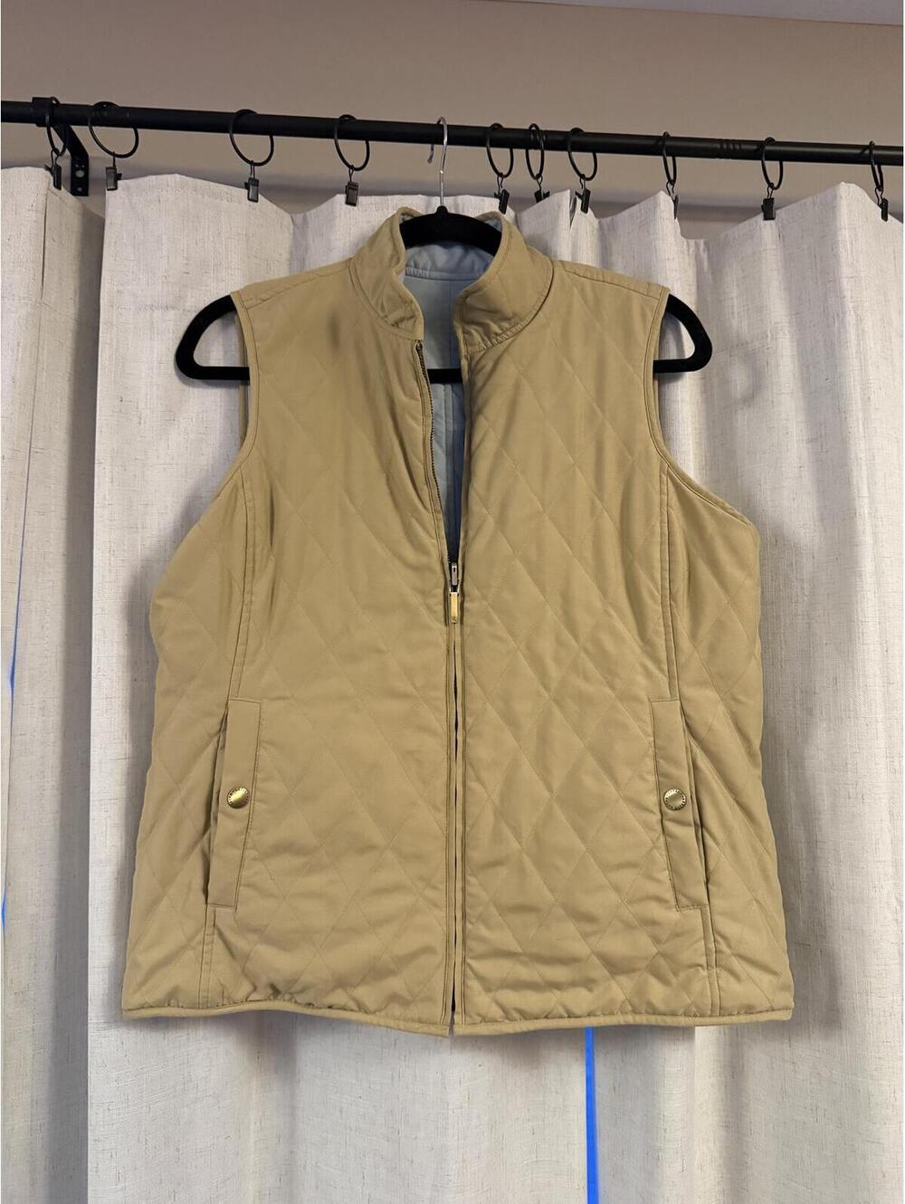 Lauren Ralph Lauren Reversible Quilted Vest - Blue and Tan, Size M - Picture 3 of 6